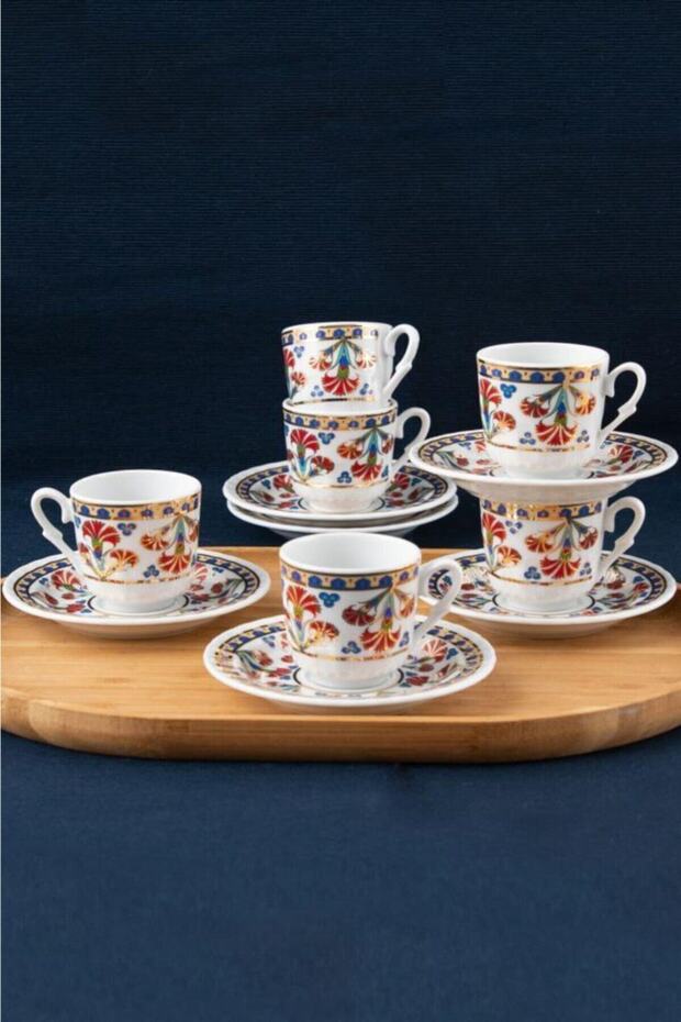 Professional Gural Porselen Sedef Turkish Coffee Cup Set - Set of 6 - TryAladdin