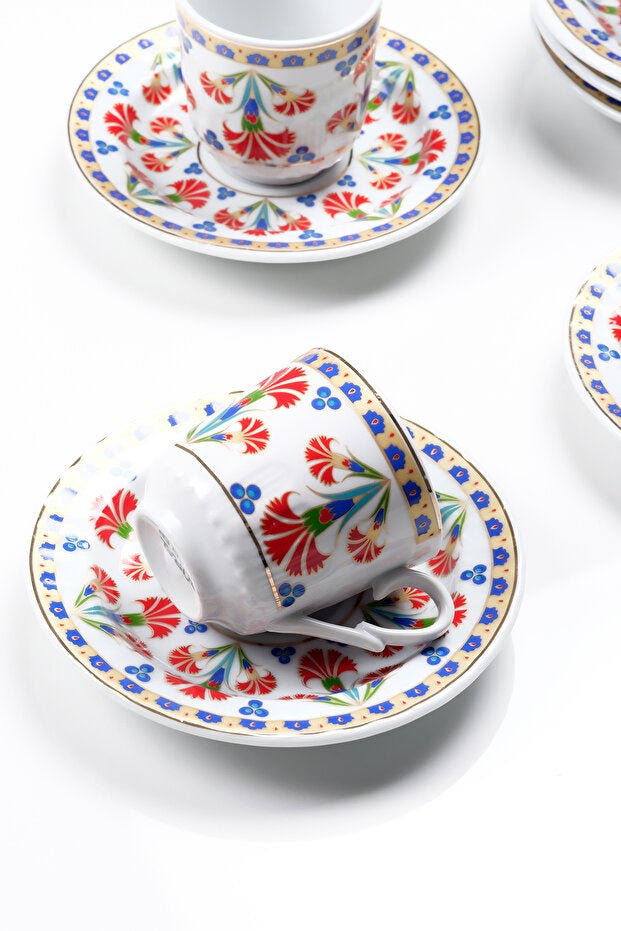 Professional Gural Porselen Sedef Turkish Coffee Cup Set - Set of 6 - TryAladdin