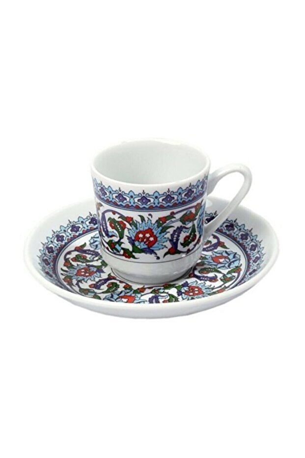 Professional Gural Porselen Topkapi Elegant Coffee Cup & Saucer Set - 12 - Piece - TryAladdin