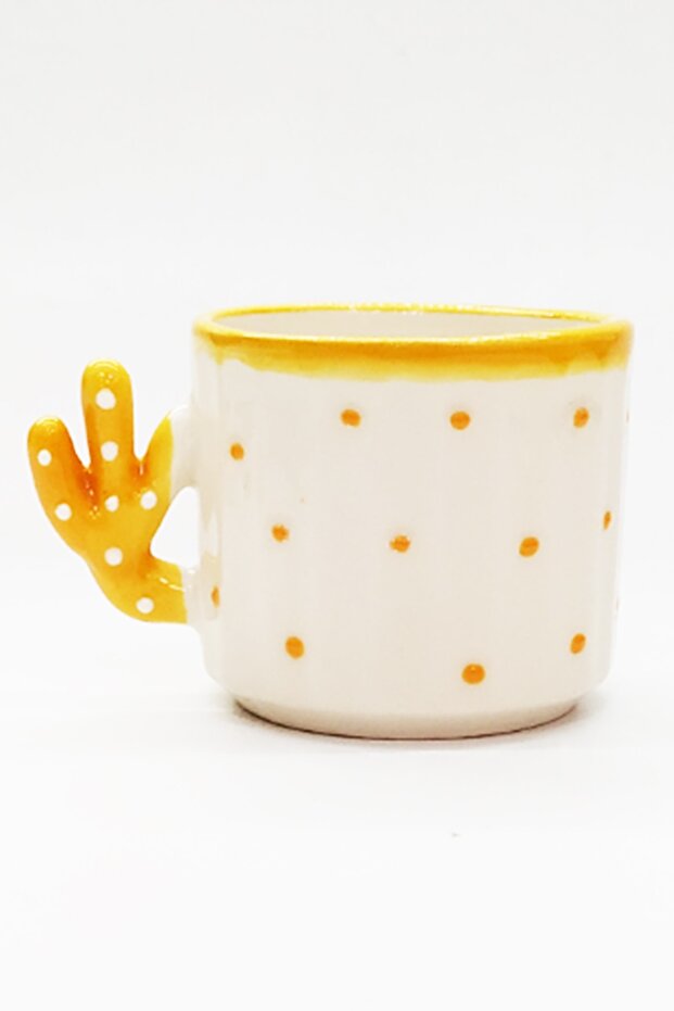 Professional Hand - Made Ceramic Cactus Tea & Espresso Cup Set - 6 Pieces - TryAladdin