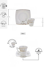 Professional Karaca Autumn Turkish Coffee Espresso Cup Set - 85ml (Set of 6) - TryAladdin