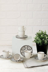 Professional Keramika Aspen Ceramic Coffee Set for 6 - 12 Pieces - TryAladdin