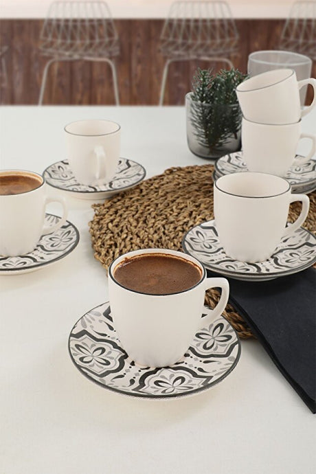 Professional Keramika Aspen Ceramic Coffee Set for 6 - 12 Pieces - TryAladdin