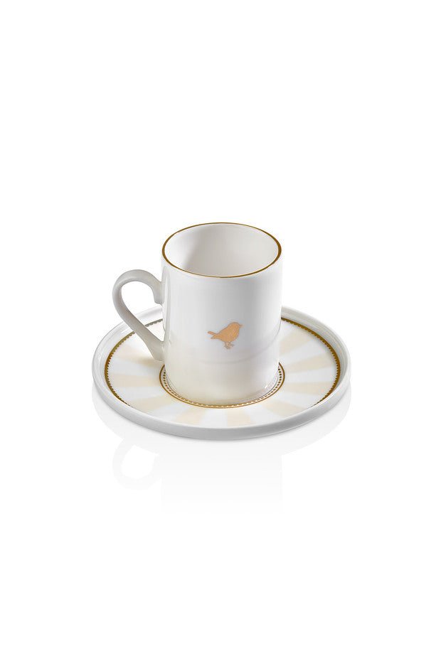 Professional Kitchen Life Premium Gold Gilded Porcelain Turkish Coffee Cup Set - 6 - Piece Set - TryAladdin