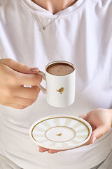 Professional Kitchen Life Premium Gold Gilded Porcelain Turkish Coffee Cup Set - 6 - Piece Set - TryAladdin