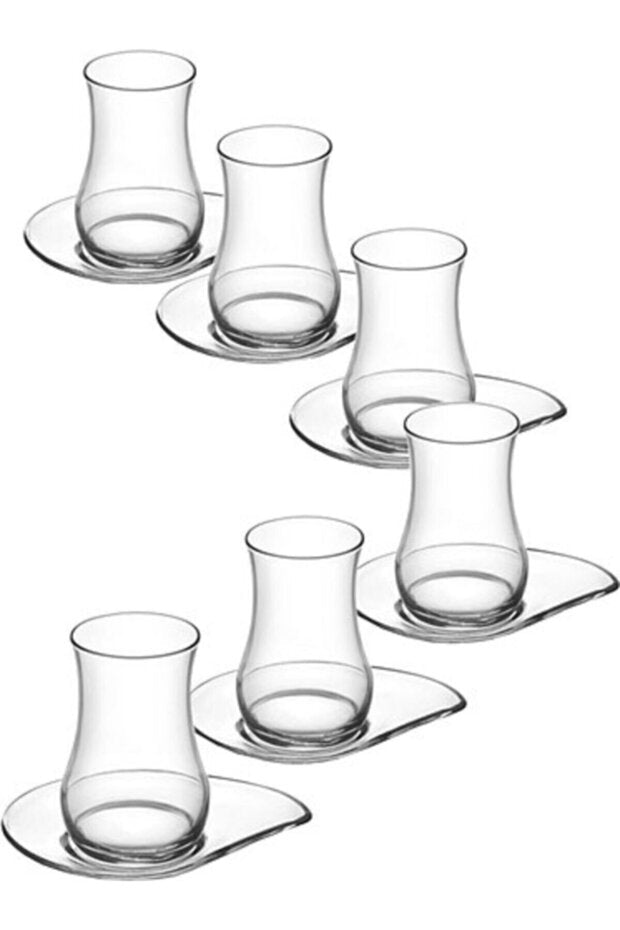 Professional Lav Eva Turkish Tea Glass & Saucer Set - 12 Pieces - TryAladdin