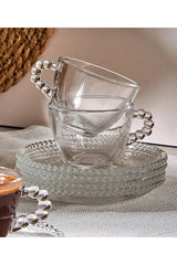 Professional Luxury Crystal Beaded Glass Turkish Coffee Cup Set - 12 Piece - TryAladdin