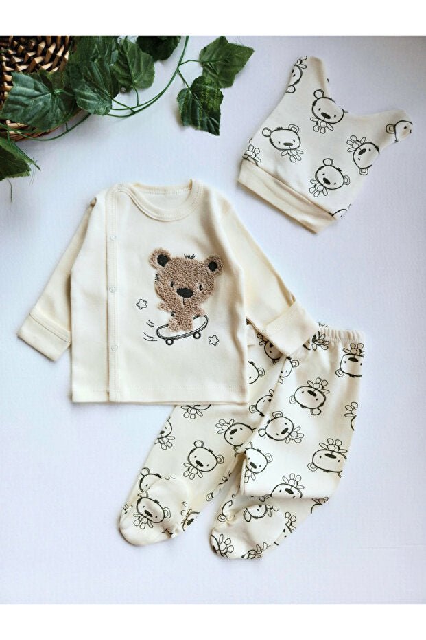 Professional Newborn 100% Cotton 3 - Piece Hospital Set - 0 - 3 Months - TryAladdin