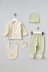 Professional Newborn 5 - Piece Hospital Exit Layette Set - Bear & Rabbit Design - TryAladdin
