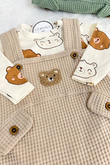 Professional Newborn Baby Boy Bear Embroidered 2 - Piece Overall Set - TryAladdin