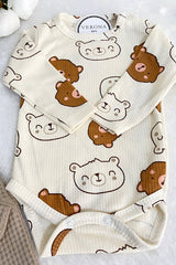 Professional Newborn Baby Boy Bear Embroidered 2 - Piece Overall Set - TryAladdin