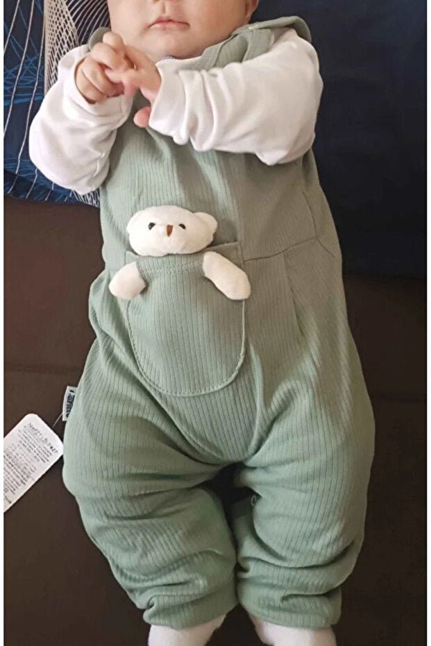 Professional Newborn Baby Boy Cotton Bear Romper Set - 2 Piece Long Sleeve Snaps - TryAladdin