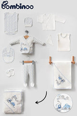 Professional Newborn Baby Clothing Set - 10 - Piece Car & Train Theme Blue - TryAladdin