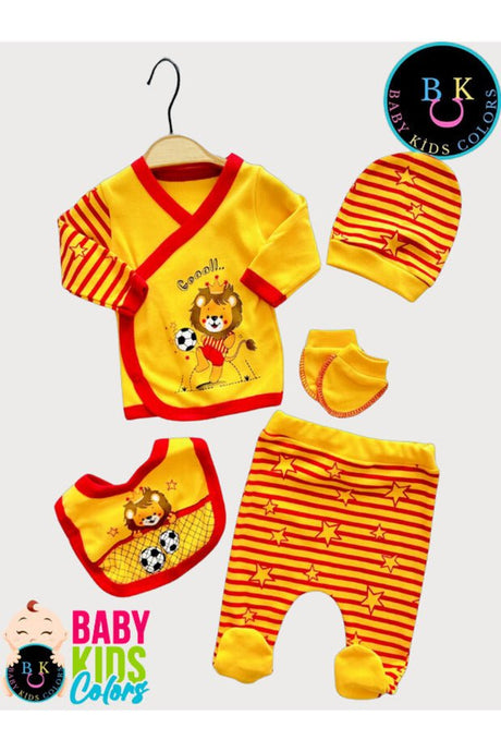 Professional Newborn Baby Fan Bodysuit Set - 5 - Piece 100% Cotton - TryAladdin