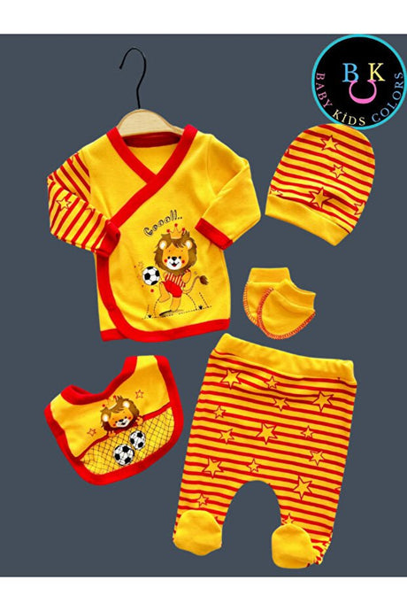 Professional Newborn Baby Fan Bodysuit Set - 5 - Piece 100% Cotton - TryAladdin