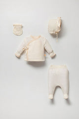 Professional Newborn Cotton Muslin Layette Set - Cream - TryAladdin