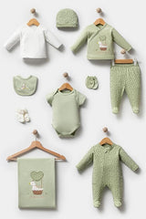 Professional Newborn Layette Set - 10 - Piece 100% Cotton Duck Design - TryAladdin