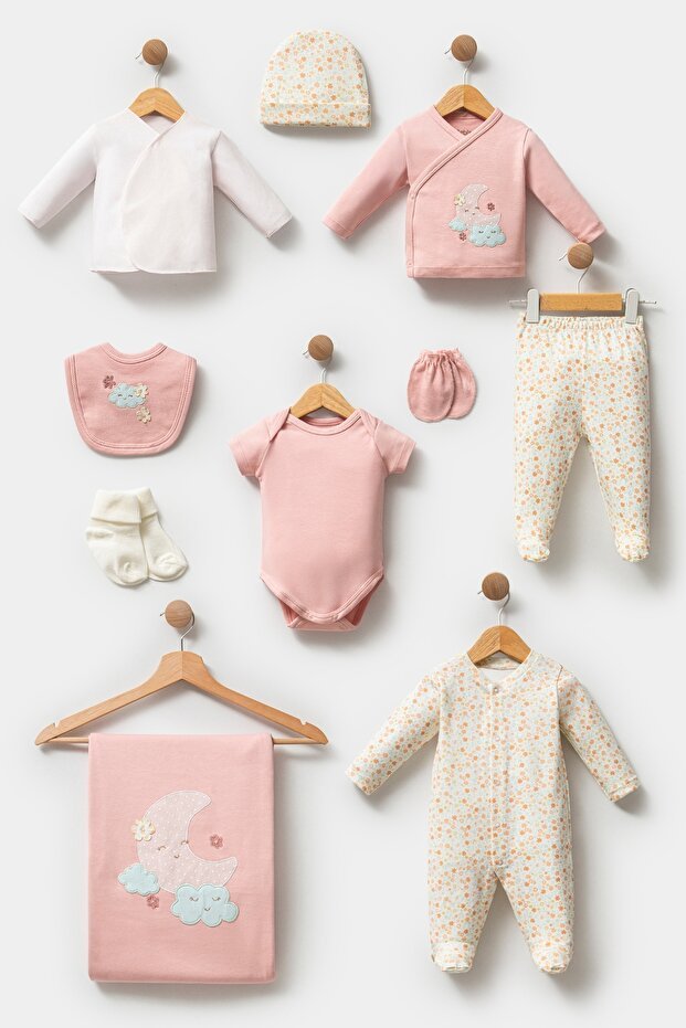 Professional Newborn Moon & Cloud Design Hospital Layette Set - 10 - Piece Boxed - TryAladdin