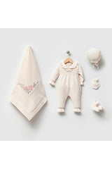 Professional Organic Cotton Newborn Hospital Exit Set - Cream - 5 - Piece - TryAladdin
