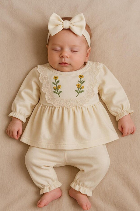 Professional Organic Cotton Newborn Hospital Exit Set - Lace & Embroidery - 1 Set - TryAladdin
