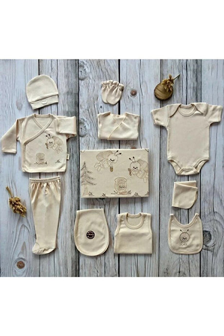 Professional Organic Newborn 11 - Piece Baby Bodysuit Set - 0 - 4 Months - TryAladdin