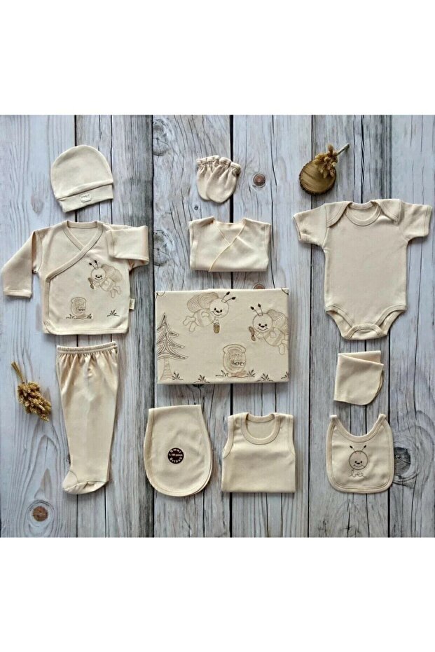 Professional Organic Newborn 11 - Piece Baby Bodysuit Set - 0 - 4 Months - TryAladdin