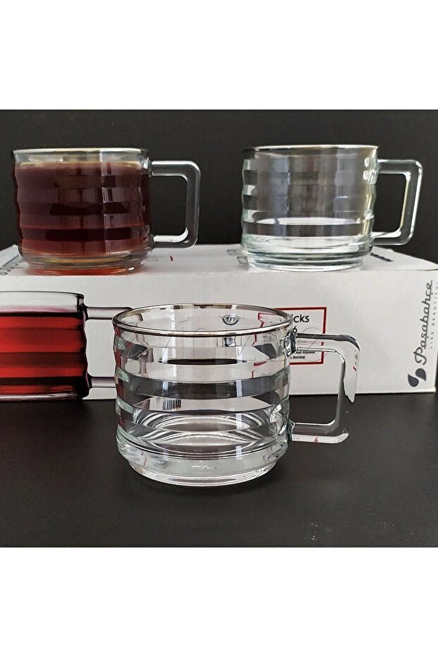Professional Pasabahce Bricks Glass Mug Set - 6 x 250ml - TryAladdin