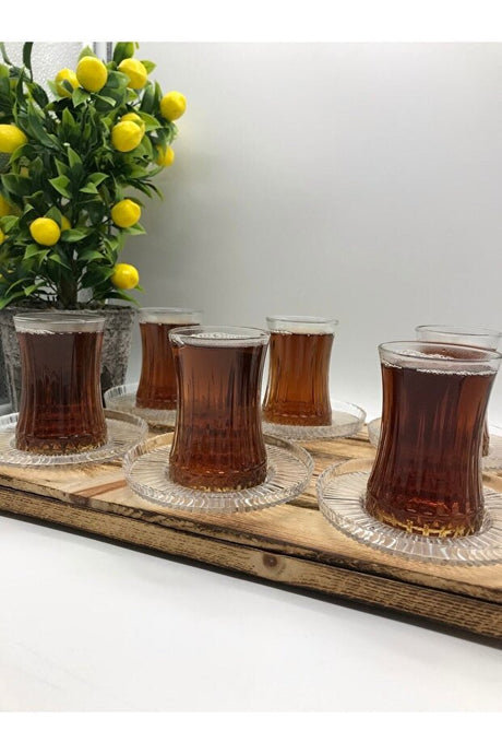Professional Pasabahce Elsyia Linea Model Turkish Tea Set - 12 Piece - TryAladdin
