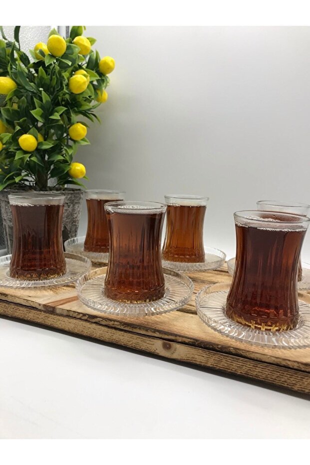 Professional Pasabahce Elsyia Linea Model Turkish Tea Set - 12 Piece - TryAladdin