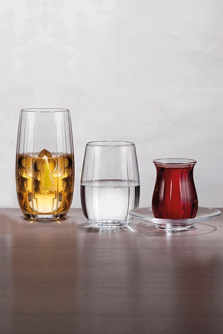 Professional Pasabahce Linka Glass Beverage & Tea Set - 24 Pieces - TryAladdin