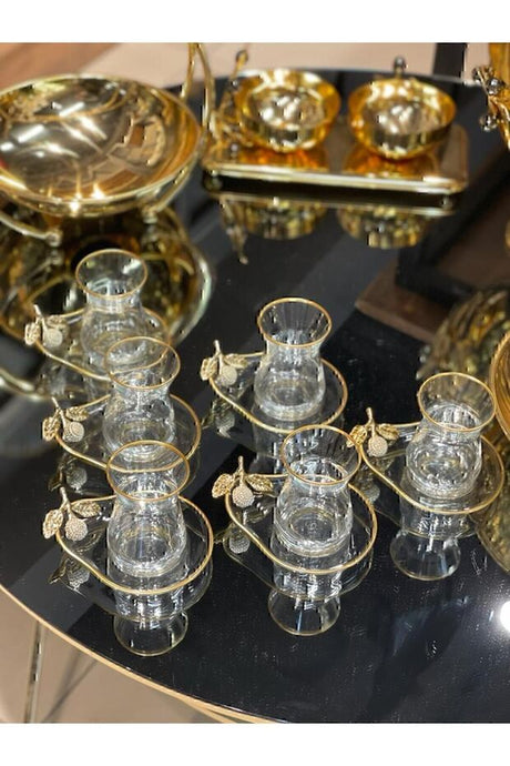 Professional Pasabahce Turkish Glass Tea Set - 6 - Piece Set - TryAladdin