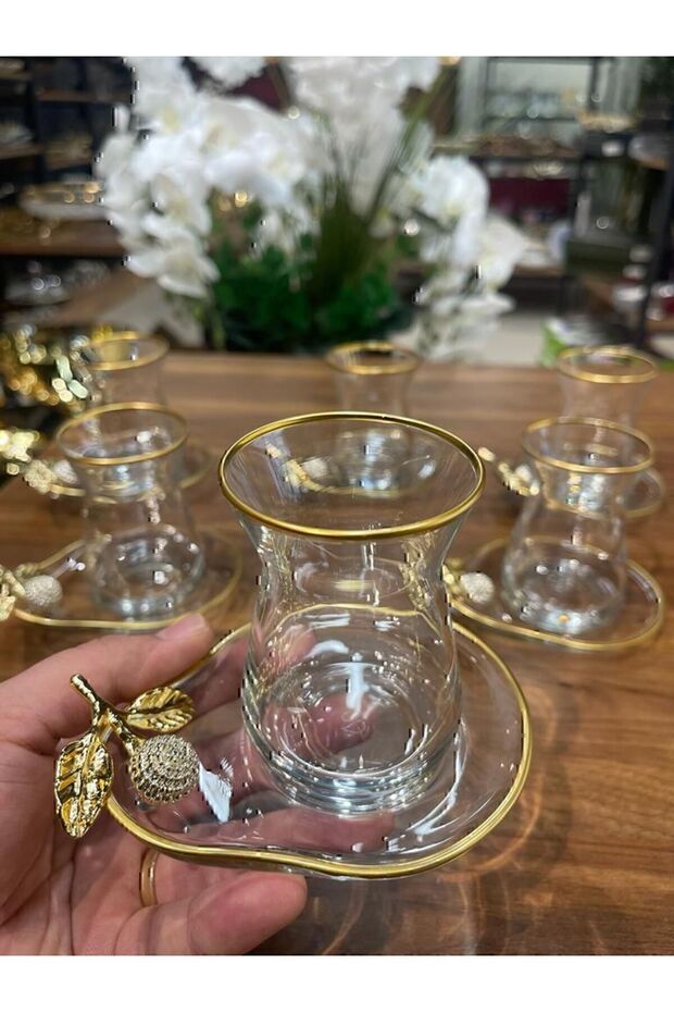 Professional Pasabahce Turkish Glass Tea Set - 6 - Piece Set - TryAladdin