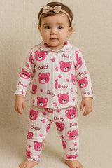 Professional Pink Cotton Teddy Bear Baby Outfit Set - 2 - Piece - TryAladdin