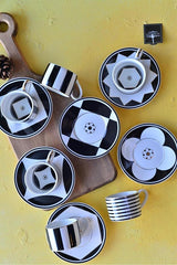 Professional Porcelain Turkish & Espresso Coffee Cup Set - Geometric Line - 90ml (Set of 6) - TryAladdin