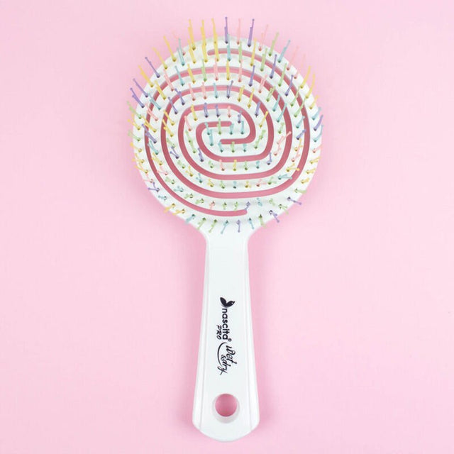 Professional Round Hair Brush for Volumizing & Styling - White - TryAladdin