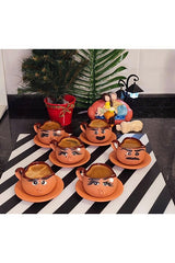 Professional Traditional Earthenware Turkish Coffee Cup Set - 6 Piece - TryAladdin