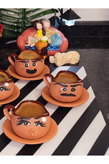 Professional Traditional Earthenware Turkish Coffee Cup Set - 6 Piece - TryAladdin