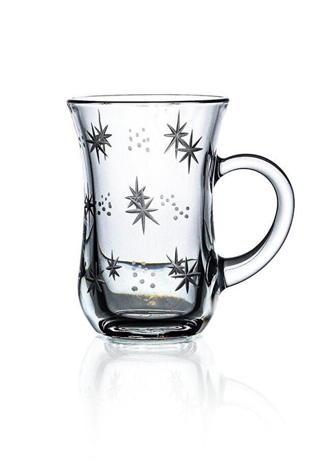 Professional Turkish Handled Tea Glass Set - Sema Design - 6 x 145ml - TryAladdin