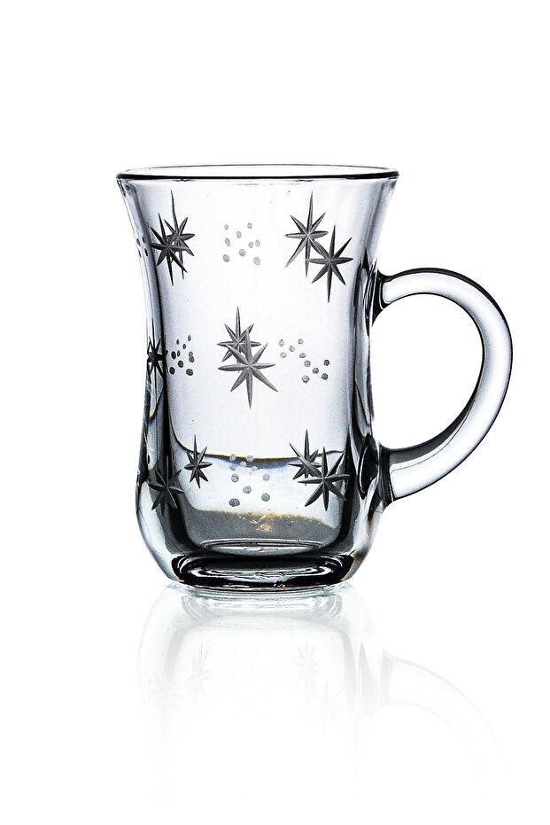 Professional Turkish Handled Tea Glass Set - Sema Design - 6 x 145ml - TryAladdin