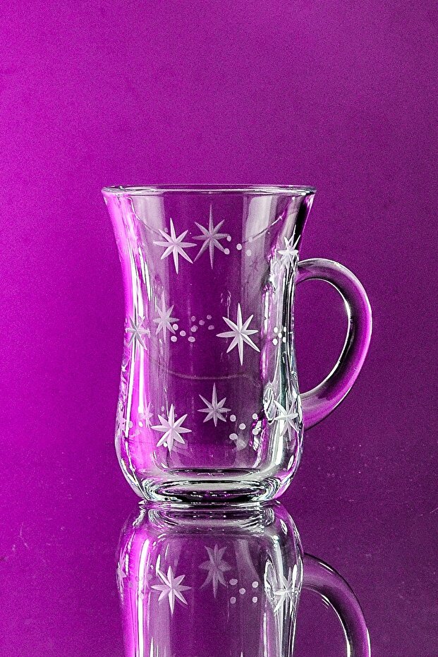 Professional Turkish Handled Tea Glass Set - Sema Design - 6 x 145ml - TryAladdin