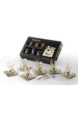 Professional Turkish Seljuk Gold Tea Set - 18 Piece, 6 Person - TryAladdin