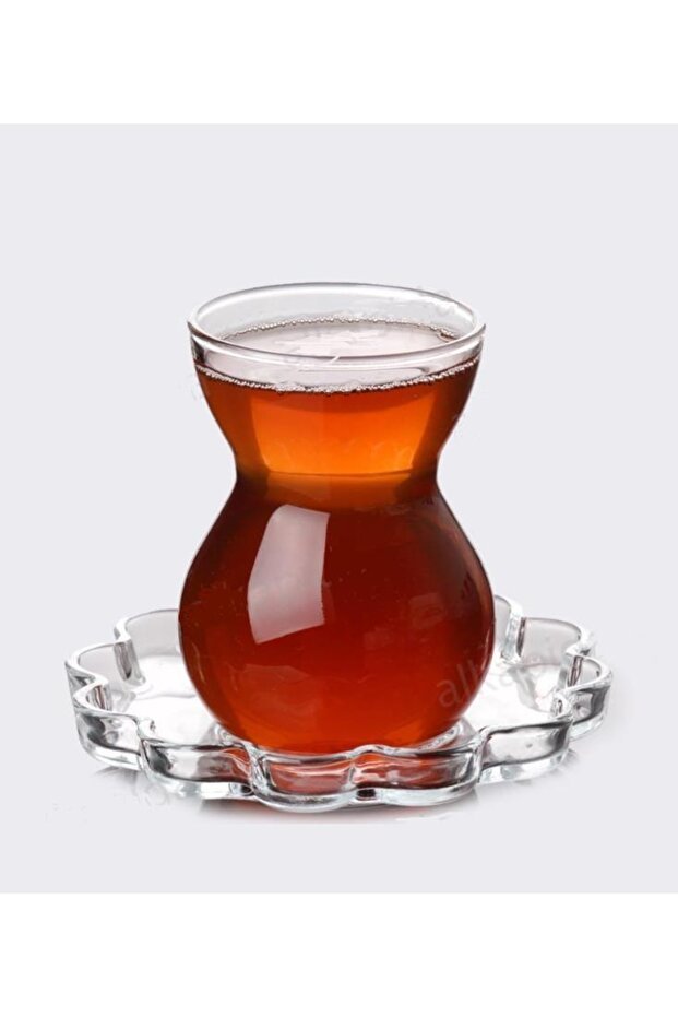 Professional Turkish Tea Glass Set - Papatya Daisy Design - 12 Piece - TryAladdin