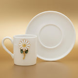 Professional Werony Turkish Daisy Motif Porcelain Espresso Cup Set - 4 Piece, 100ml - TryAladdin