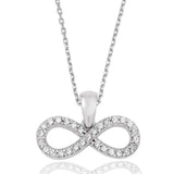 Sterling Silver Infinity Necklace - Sparkling Cubic Zirconia Pendant