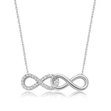 Sterling Silver Interlocking Infinity Necklace - Sparkling CZ