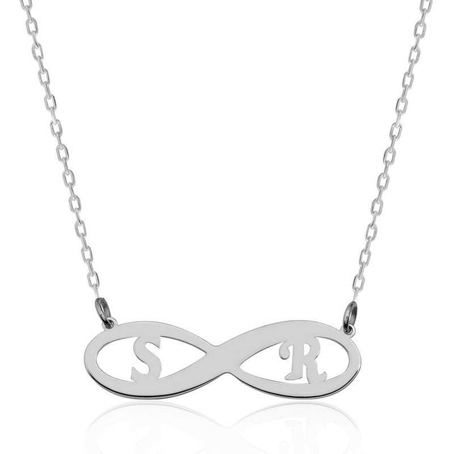 Personalized Infinity Initial Necklace - Sterling Silver
