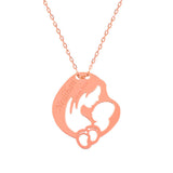 Personalized Rose Gold Plated Mother & Child Silhouette Necklace