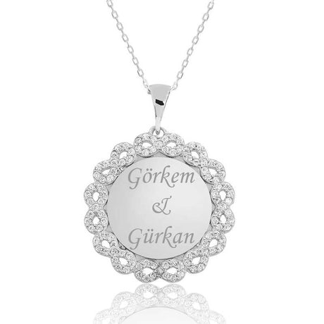 Personalized Sterling Silver Infinity Medallion Necklace