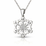 Sterling Silver Snowflake Necklace - Dainty Cubic Zirconia Pendant