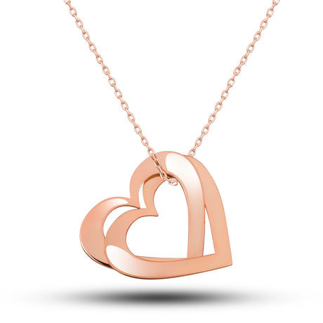 Necklace - Rose Gold Plated Interlocking Hearts Pendant